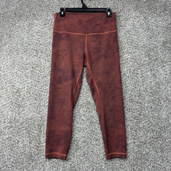 Lululemon Wunder Train High Rise Crop Leggings Women's 10 Lot Of 2 Crackle Glaze - Picture 10 of 16